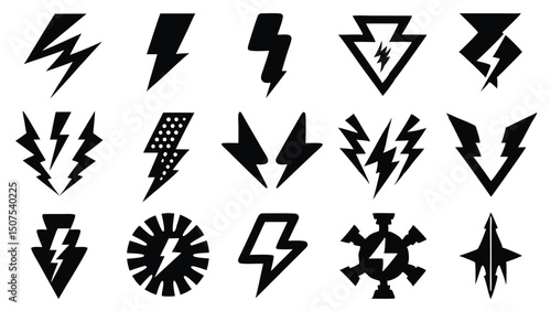 Curated Collection Of Electric Bolt Silhouettes