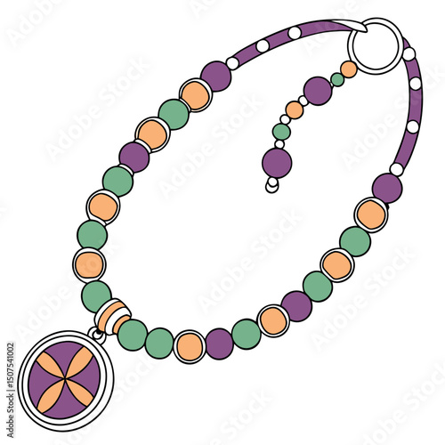 Scalable Bead Necklace Vector for Inclusion