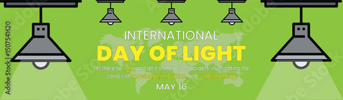 Vector graphic of international day of light good for international day of light celebration banner, poster, card and social media post with copy space area