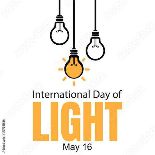 Vector graphic of international day of light good for international day of light celebration banner, poster, card and social media post with copy space area
