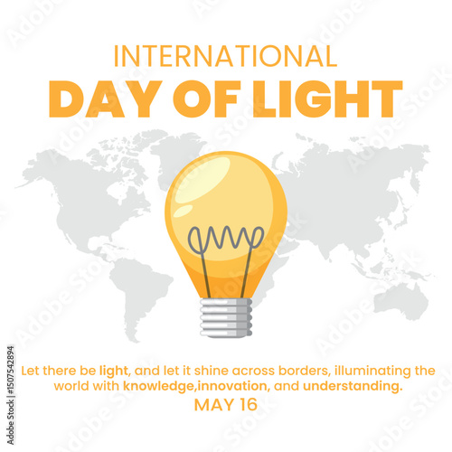 Vector graphic of international day of light good for international day of light celebration banner, poster, card and social media post with copy space area