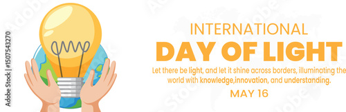 Vector graphic of international day of light good for international day of light celebration banner, poster, card and social media post with copy space area