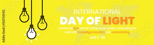 Vector graphic of international day of light good for international day of light celebration banner, poster, card and social media post with copy space area