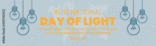 Vector graphic of international day of light good for international day of light celebration banner, poster, card and social media post with copy space area