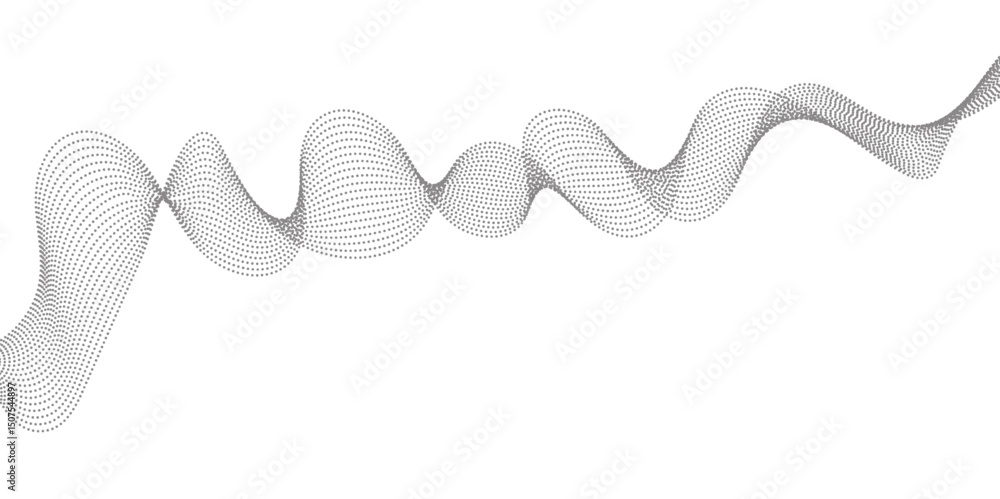 Fototapeta premium Abstract white background on colorful wavy dot lines and geometric design and twisted curve lines background. wave with lines created using blend tool. digital frequency track equalizer.