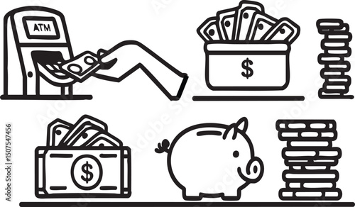 Hand holding cash money business icon design illustration