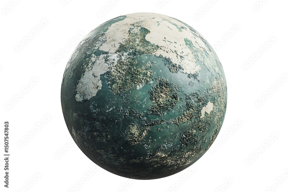 Fototapeta premium Earth planet satellite view isolated on a transparent background