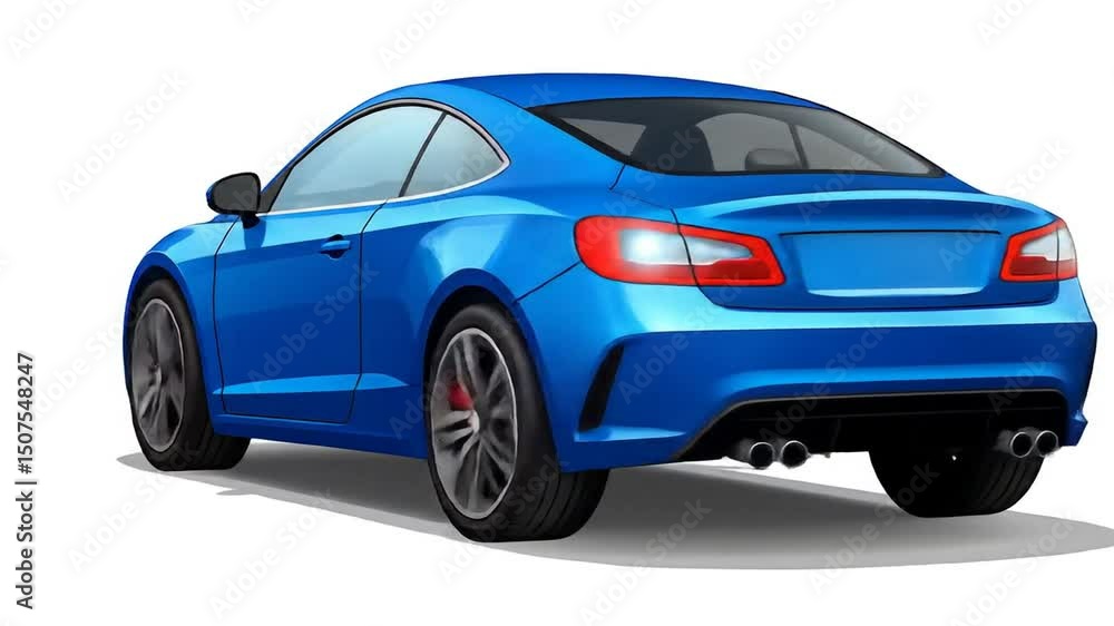 Captivating Blue Coupe: A Sleek Automotive Design Visualization in Motion Captivating Blue Coupe: A Sleek Automotive Design Visualization in Motion