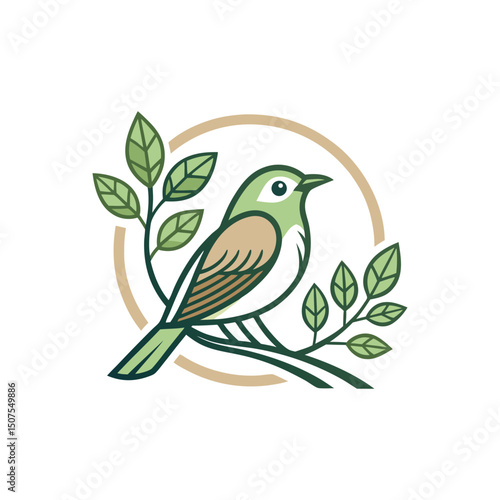 Bird logo vector icon illustration style Simple line design concept bird nest logo illustration places where birds nest simple elegant symbol of nature
