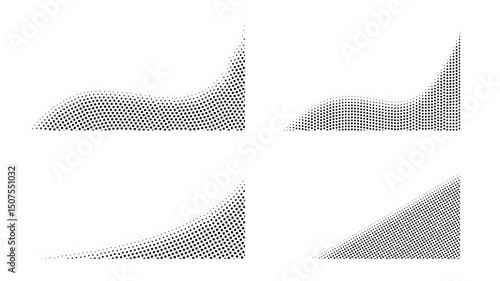corner border halftone dots element design scale 16:9