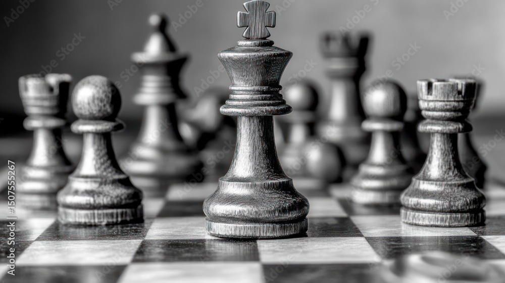 Fototapeta premium Chess Pieces Confrontation