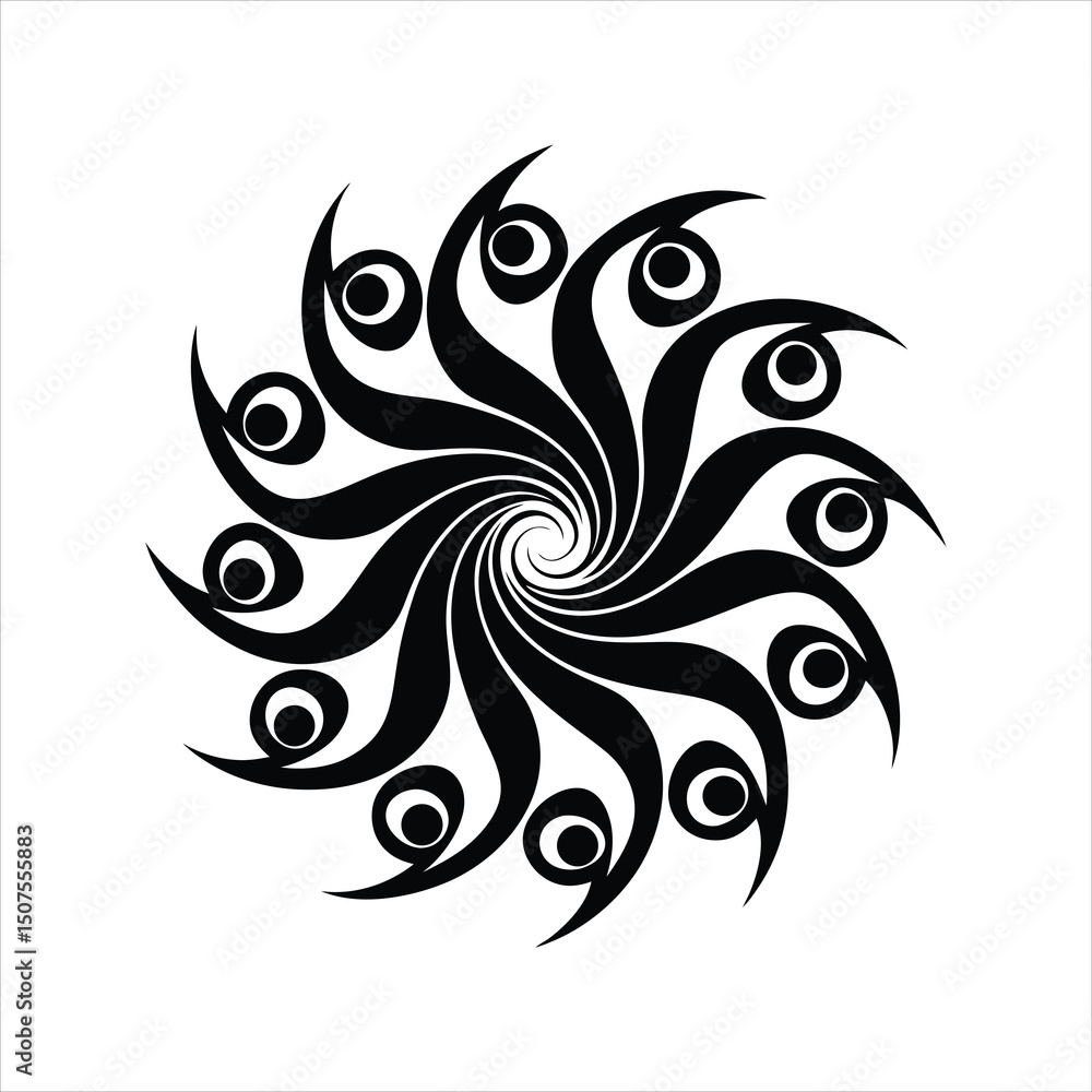 Fototapeta premium Flourish Calligraphy Silhouette Design Vector