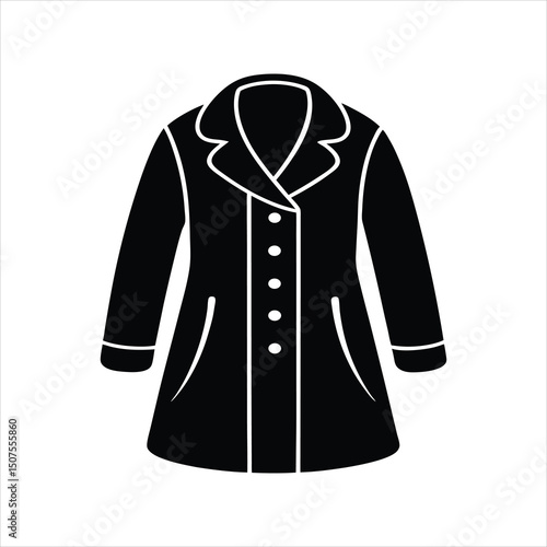 Fashionable Winter Coat Vector Art Isolated