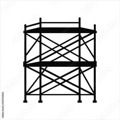 Canvas Print Industrial Scaffolding Silhouette Vector Illustration