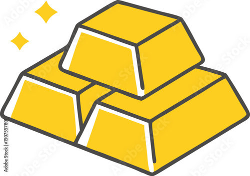 gold bars on white background