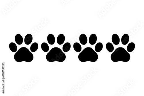collection different dog paw icons silhouette