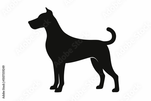 companion dog vector ready stance silhouette
