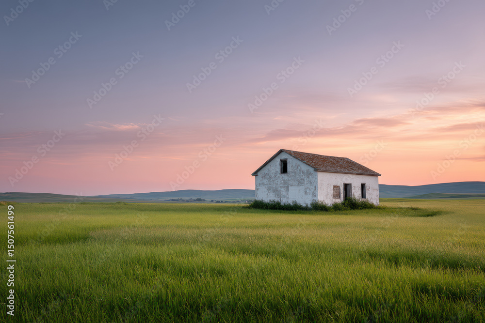 serene retro farm landscape at sunset in iowa featuring rustic barn golden fields and colorful sky serene retro farm landscape at sunset in iowa featuring rustic barn golden fields and colorful sky