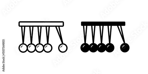 Newton's Cradle bottle icon set. for mobile concept and web design on white background