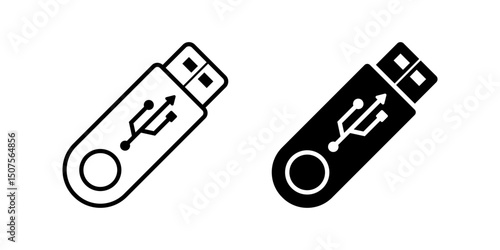 flash drive icon set. for mobile concept and web design on white background