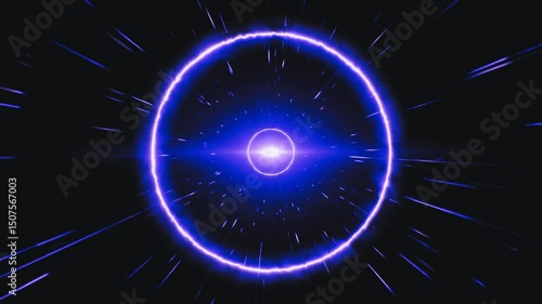 abstract blue background with circle neon