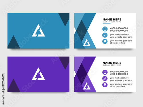 Modern business identity, abstract corporate card, clean branding template, creative contact design, minimal business layout, colorful name card, professional brand card, stylish corporate template.