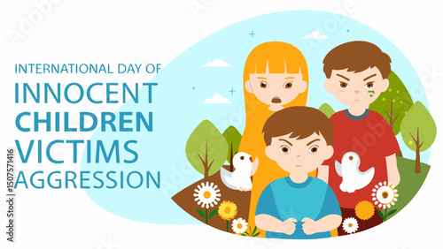 International Day of Innocent Children Victims of Aggression Illustration