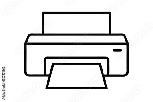 Simple line art printer icon office supplies device technology