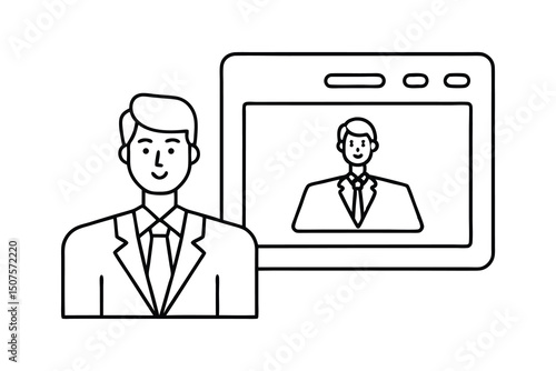 Businessman on video call online meeting conference