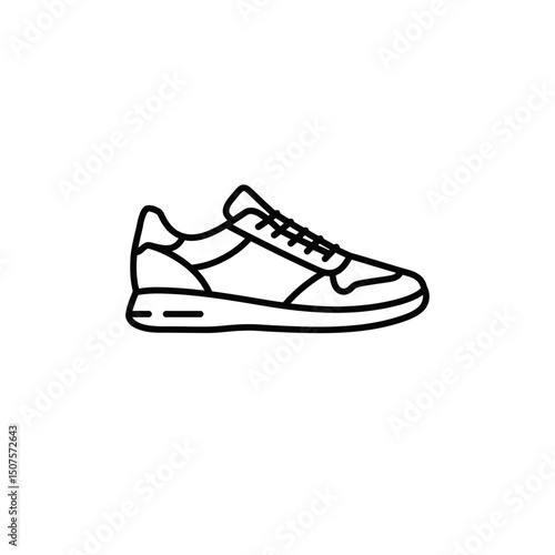 Line art of a sneaker illustration in minimalist style  