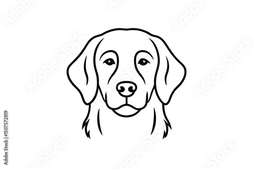 Golden retriever dog head line art minimalist pet design