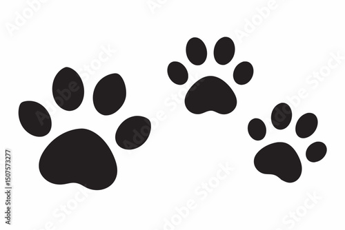 randomized pet paw footprints across blank space