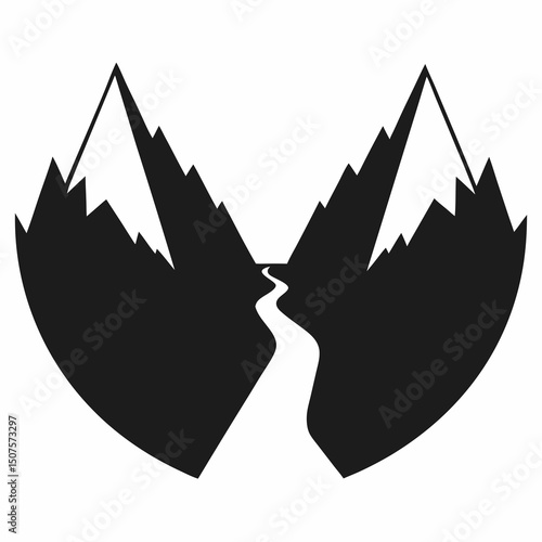 remote mountain valley between two ranges