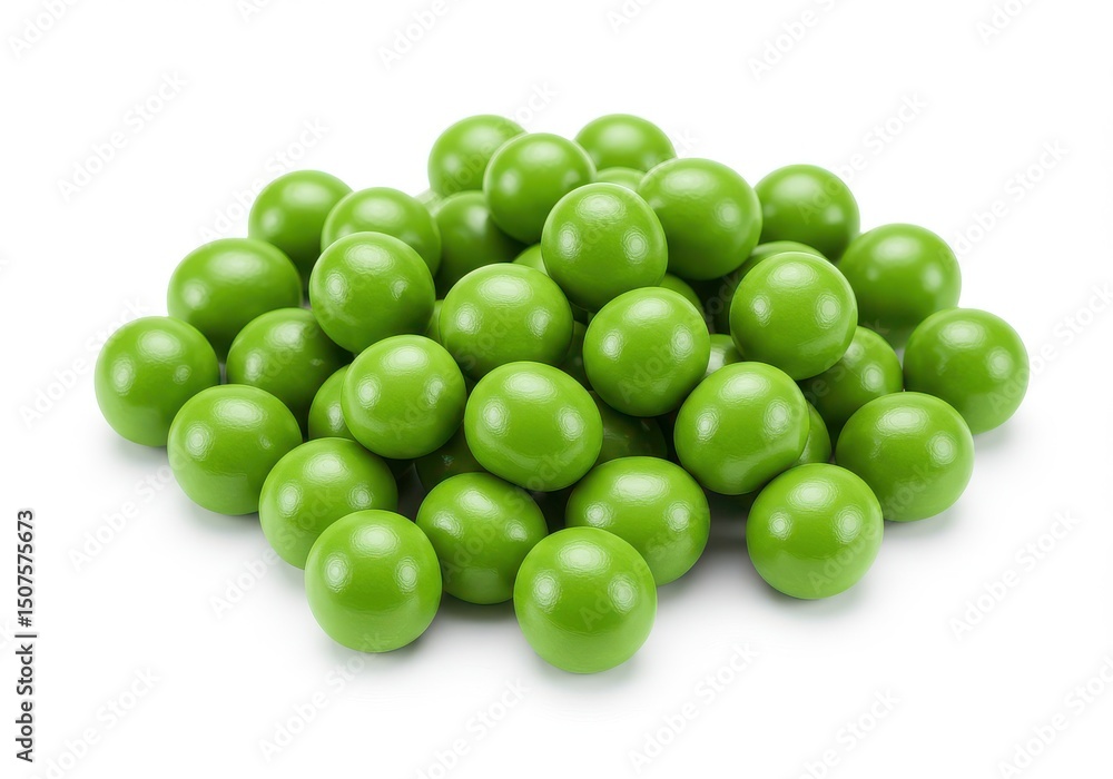 A pile of green coated candies or sweets arranged on a white surface in a studio setting close up A pile of green coated candies or sweets arranged on a white surface in a studio setting close up