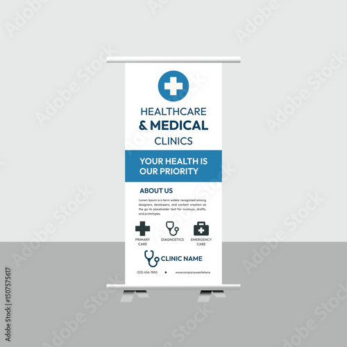 Healthcare and Medical Clinics Roll Up Banner