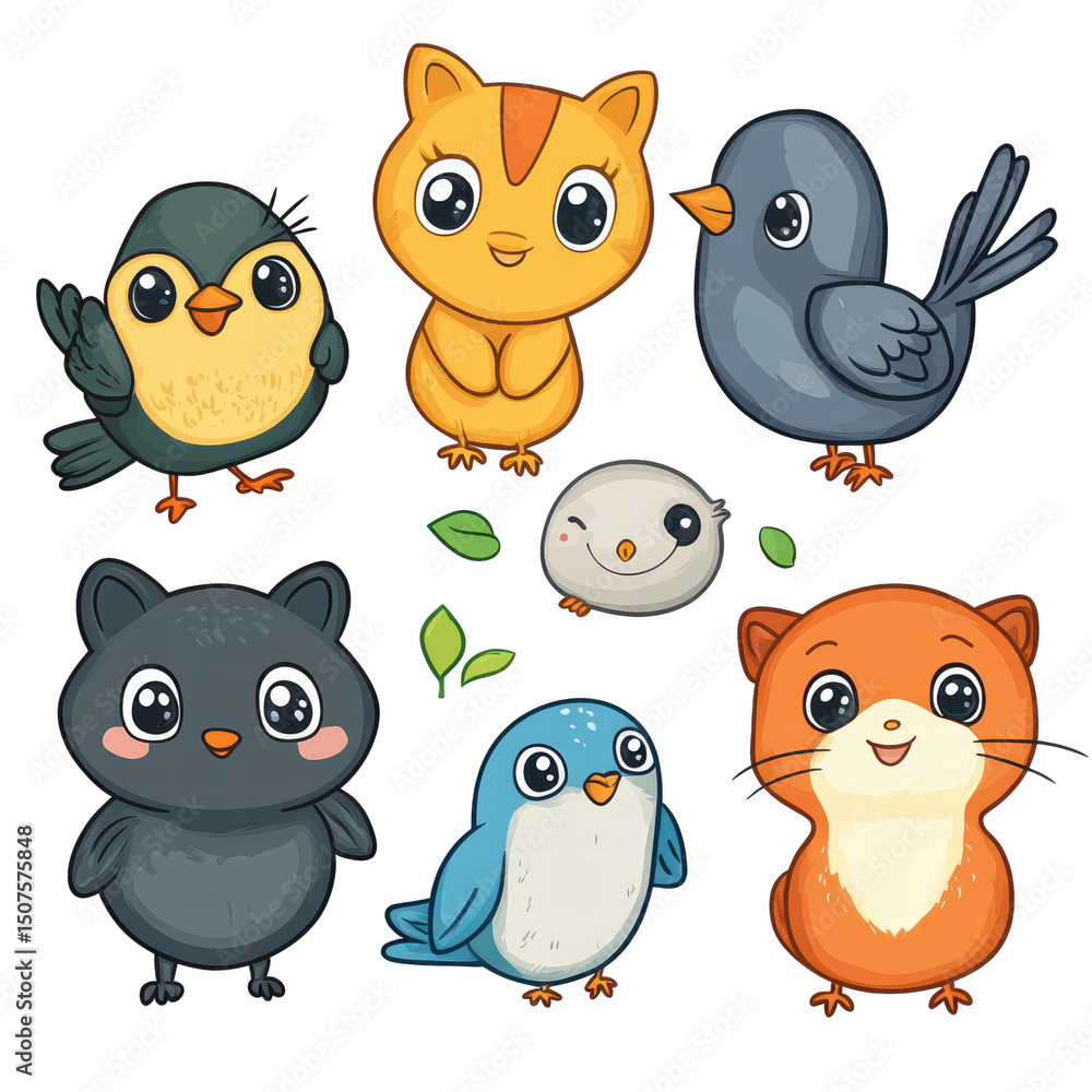 Fototapeta premium Pet Animal Clipart Bundle, Dog, Cat, Hamster, Bird