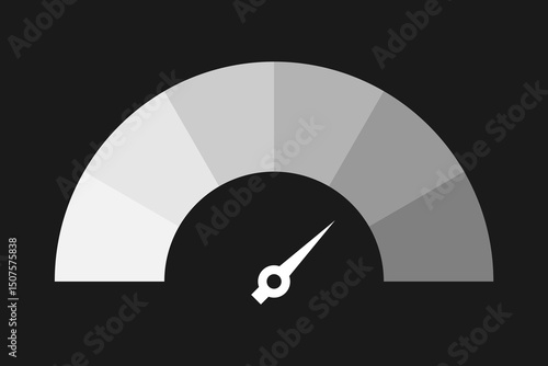 Speedometer icon. Risk meter icon set. Risk concept on speedometer. Vector