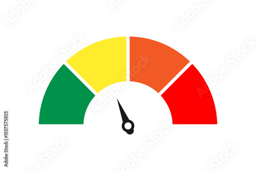 Speedometer scale indicator, credit or risk loan level. vector