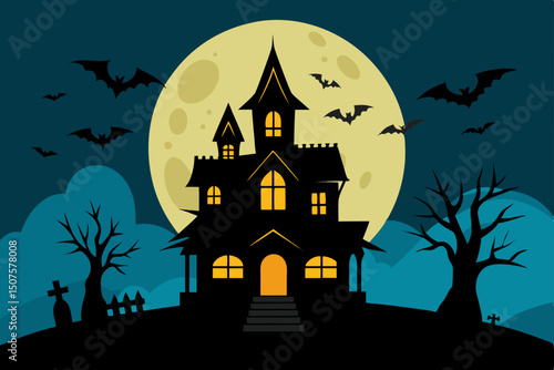 Art illustration design concept element halloween colorful icon symbol logo of skull casket
