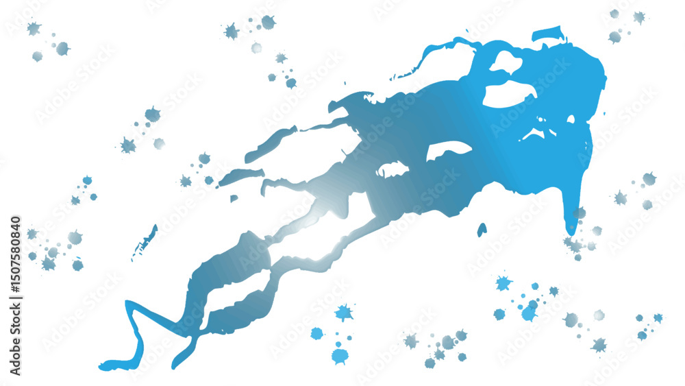 Obraz premium blue ink splashes