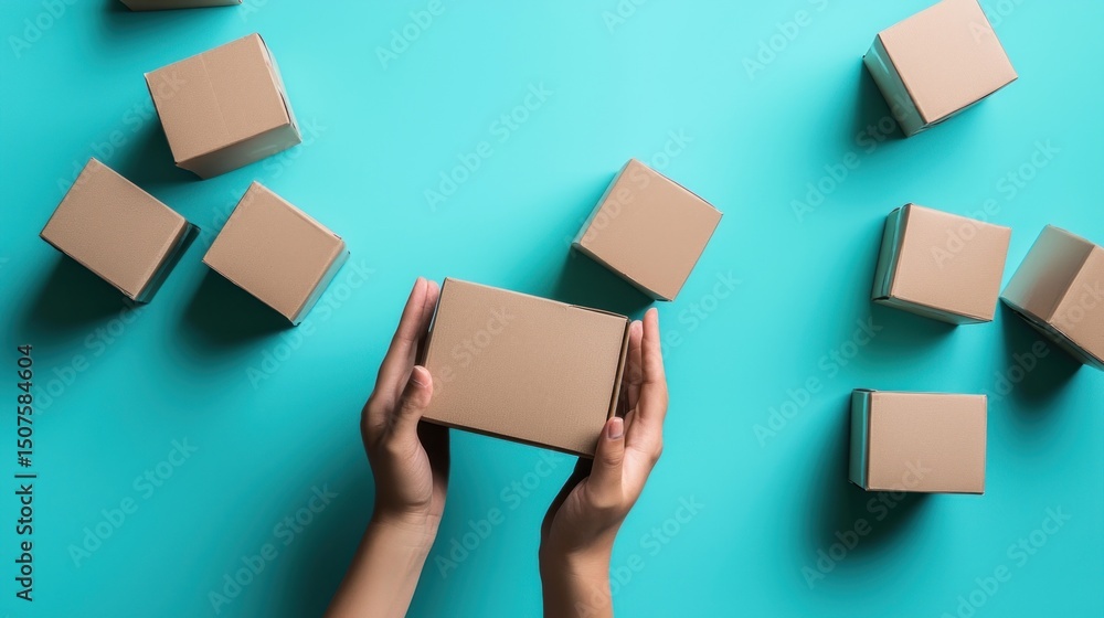Fototapeta premium Hands Holding Cardboard Box
