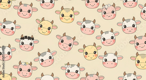 seamless pattern with cows