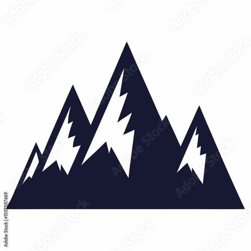 Simplified dark mountain shapes for vector sets