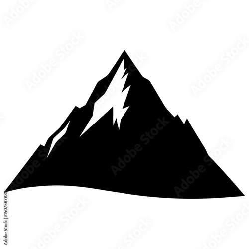 Single mountain silhouette with steep slope
