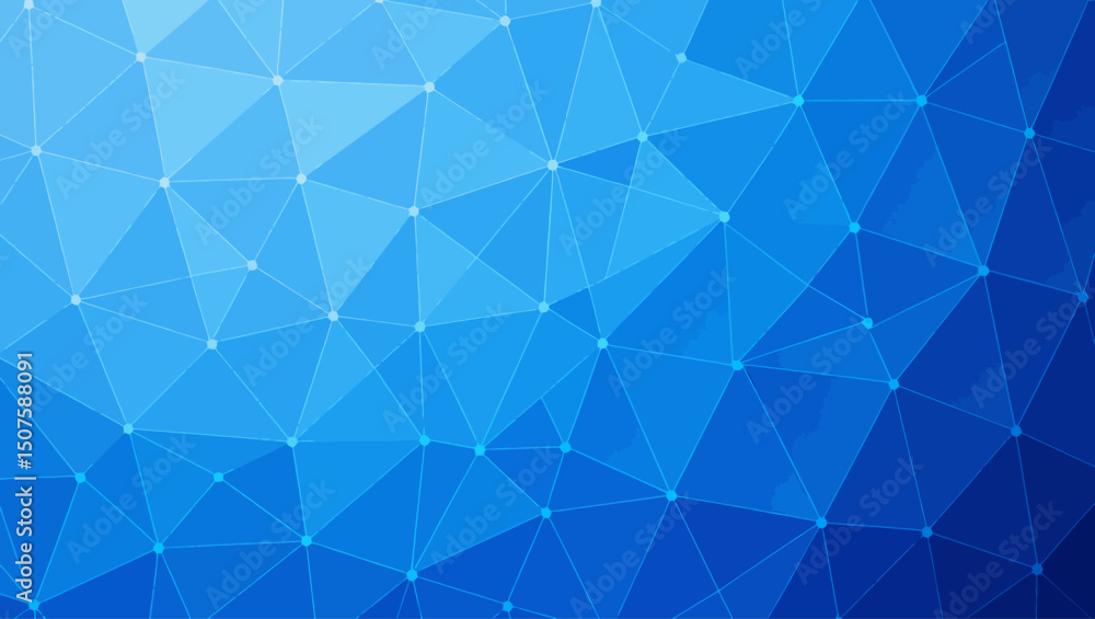 Obraz premium An abstract background composed of connected triangles in shades of blue, perfect for technology or modern designs. Vector illustration