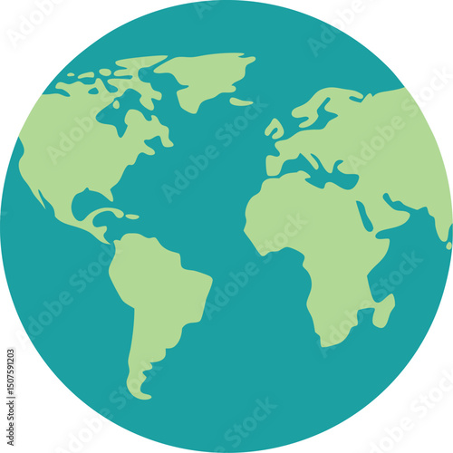 world map on white