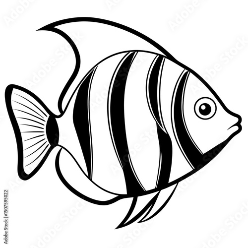 Tropical Fish Vector on White Background