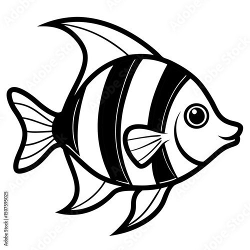 Tropical Fish Vector on White Background