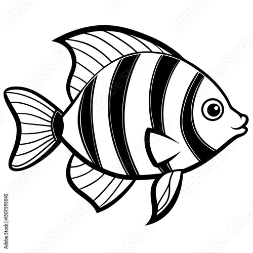 Tropical Fish Vector on White Background