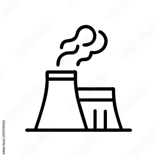 Industrial coal power plant with emissions in a minimalist design  